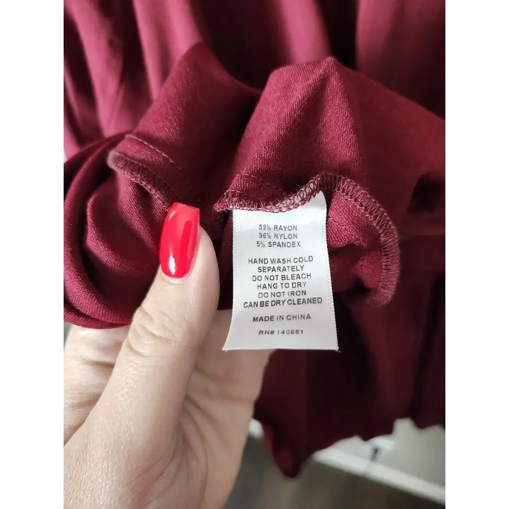 Unique Vintage‎ Corset Midi Dress Plus Size 1X/ 16 Burgundy Lace Up Boning